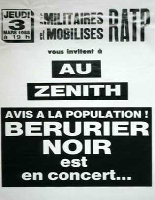 berurier noir en concert (jeudi 3 mars 1988 à 19h)